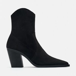 Split Leather heeled cowboy boot